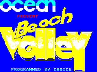 Beach Volley title screen for ZX Spectrum